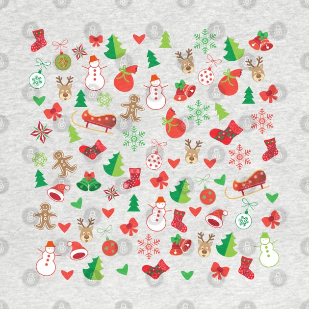 Winter Holiday Christmas and happy New Year Symbols by sofiartmedia